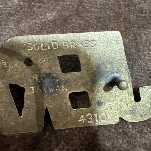 Vintage 1978 Baron Buckle Solid Brass Jerry Belt Buckle 4310 BBB 4.5”x2” - Picture 7 of 8